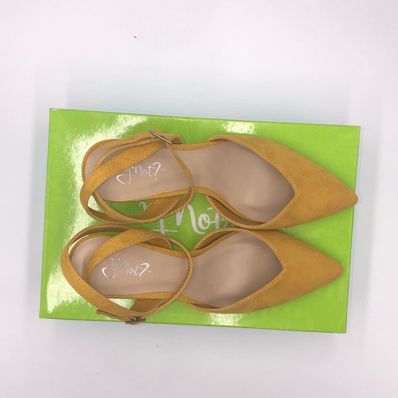 Y•NOT? MARY JANE NEW MUSTARD HEELS - Picture 5 of 5